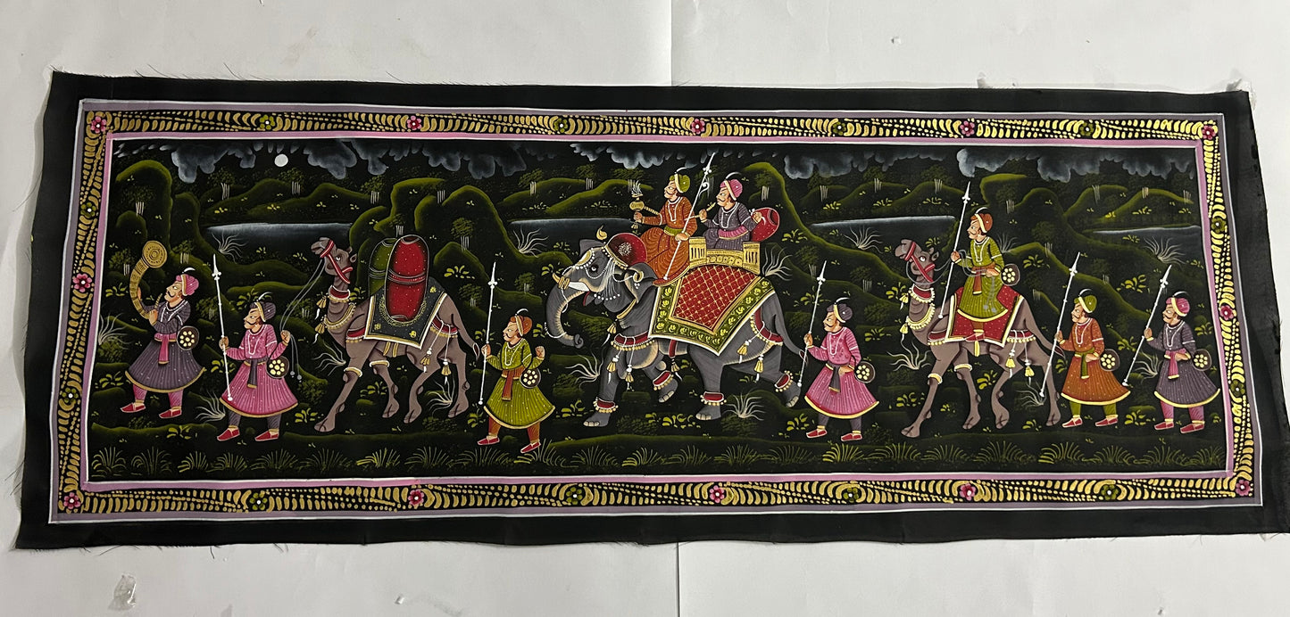 Royal Procession – Traditional Indian Miniature Painting