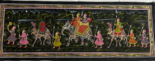 Royal Procession – Traditional Indian Miniature Painting