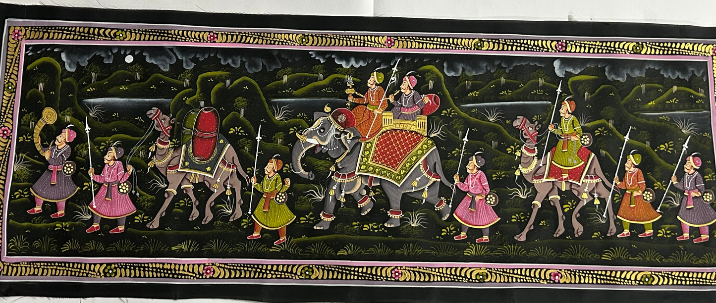 Royal Procession – Traditional Indian Miniature Painting